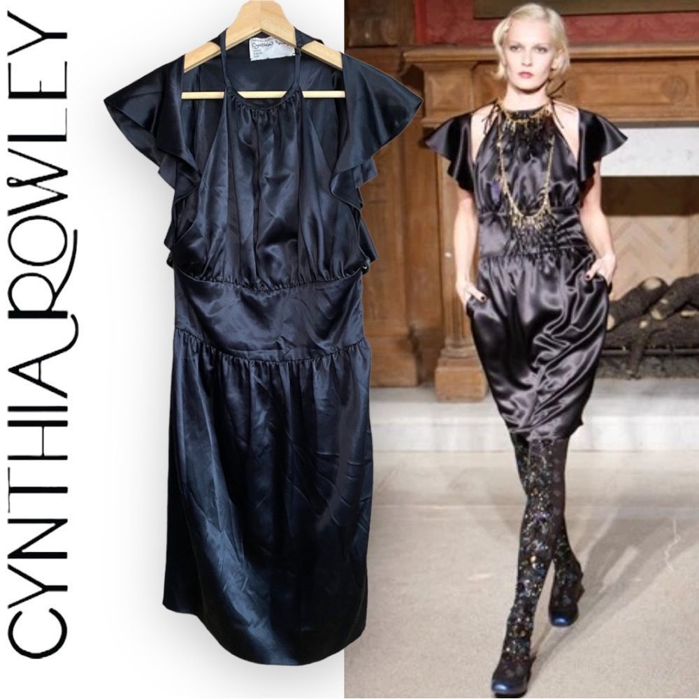 Cynthia Rowley Sample Dress Slinky Black Cocktail Dress